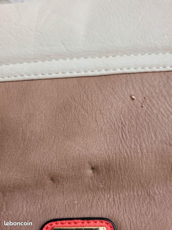Petit sac Aldo couleur crème marron et corail aux anses dorées (image 5)