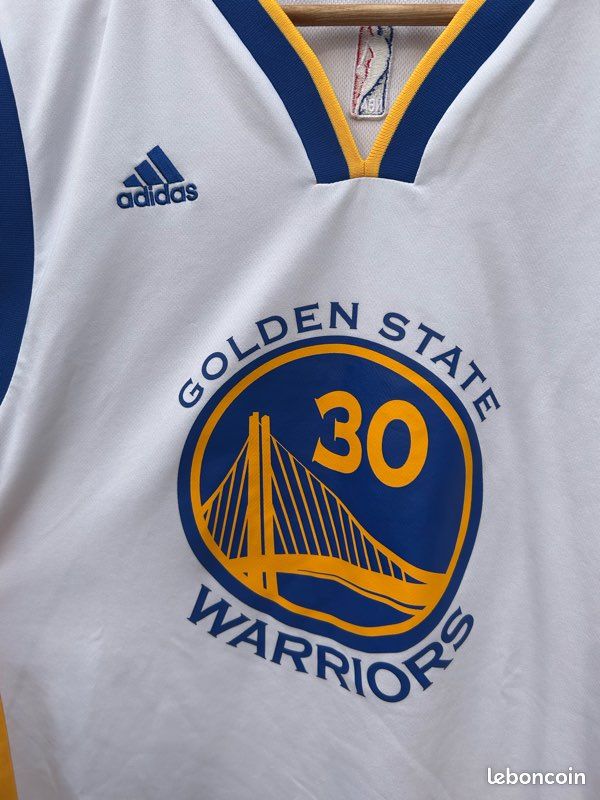 Maillot NBA Stephen Curry #30 – Golden State Warriors Blanc/noir – Impression Heat Press S-2XL