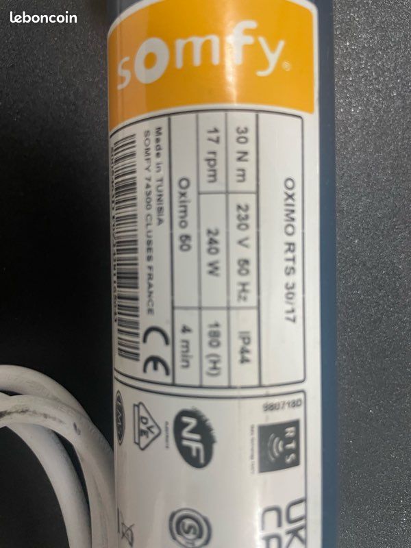 Moteur SOMFY OXIMO 30-17 NEUF (image 1)