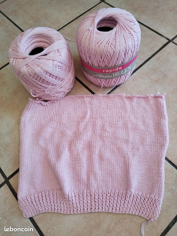 Lot de 5 Pelotes Tons Roses très clairs et Blancs (380g