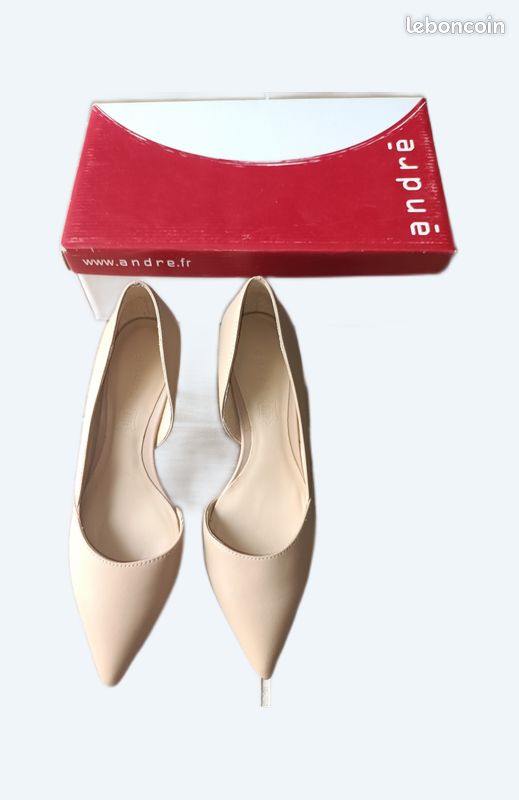 Escarpins Femmes ANDRÉ - Talons Blancs En Cuir - Pointure 37 - Neufs Sans Emballage - Pour Fêtes/mariage