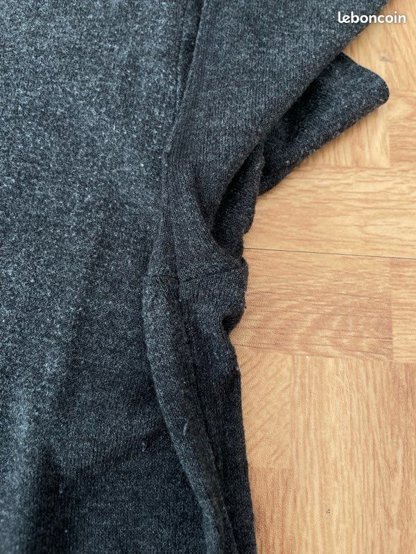 Pull Homme Zara Col V - Taille XL - Gris - Occasion Très Bon état - Idéal Pour Un Look Décontracté