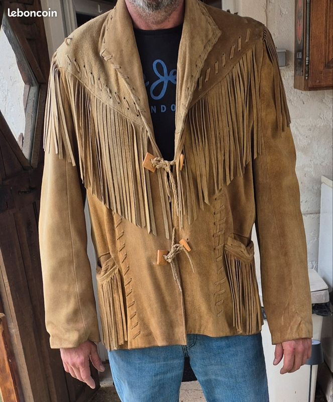 Blouson Veste A Franges Western Homme Veste Cowboy Franges