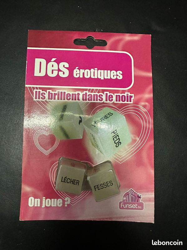 Dés érotiques luminescents jeu sexy NEUFS brillent dans le noir glow in the dark jeu sexy NEUF idee cadeau amoureux Saint Valentin St Valentin Noel anniversaire homme femme (image 1)