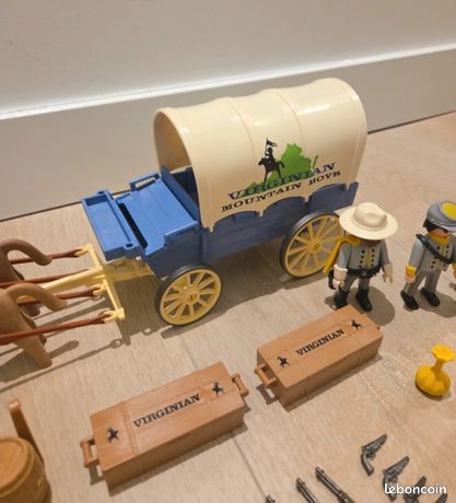 Playmobil Western N°3784/3785 – Chariot Et Pignon D’attelage Pour Scènes De Cowboy