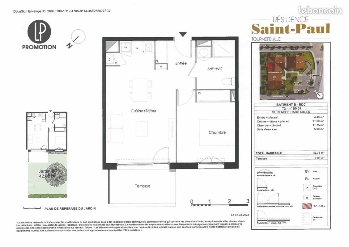Appartement 2 pièces 42 m² · à Tournefeuille · 42 m² · 619 €/mois