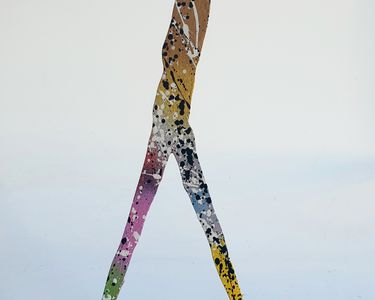 Tableau Signé SPACO D'après Giacometti - Style Pop Art Street Graffiti - Œuvre D'art Mural Colorée
