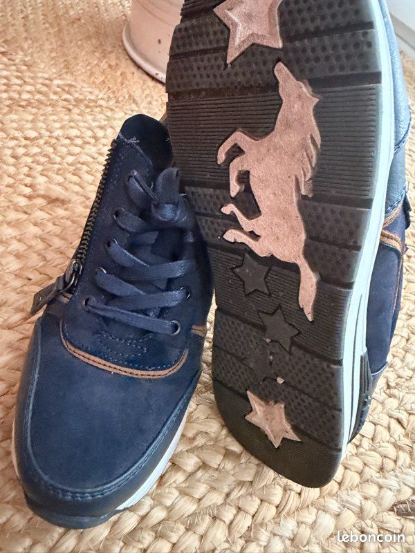 Basket taille 37 mustang, cuir,et toile (image 4)