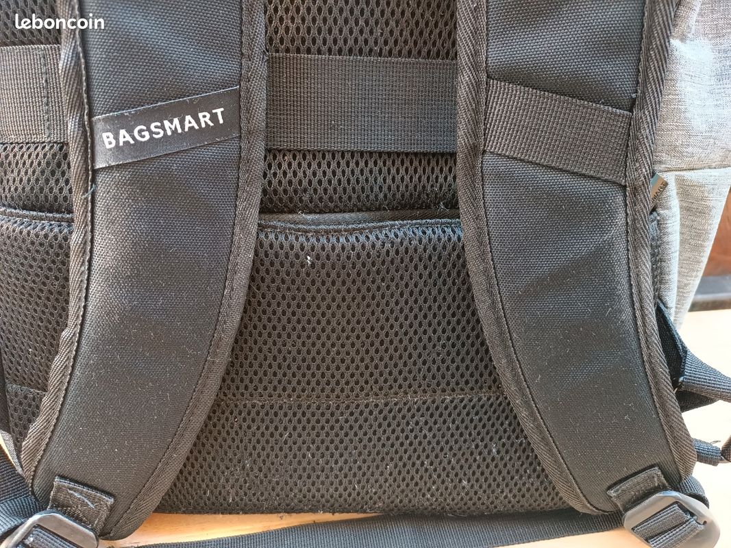 Cartable sac à dos pour ordinateur écolier collégien lycéen gris noir (image 4)