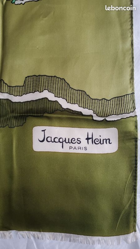 Foulard En Soie Vintage Jacques Heim Roulotté - Multicouleur, Occasion, Pour Femme