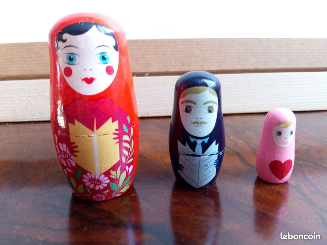 Matriochka à peindre 3 pièces T8402 : Artisanat russe