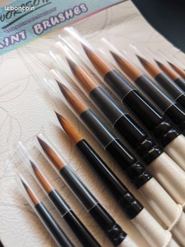 Lot De 5 Pinceaux à Pointe Filbert – Nylon + Bois, Tailles 2# à 12#, Pour Acrylique, Huile, Aquarelle, Gouache, Corps, Ongles