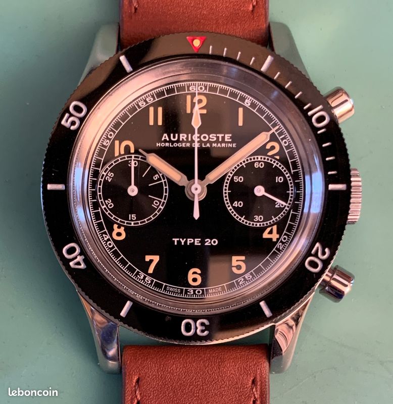 Montre chronographe Auricoste type 20 FLYMASTER idem Breguet Vixa