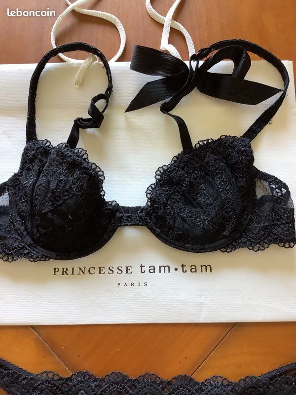 Soutien gorge dentelle noire Princesse Tam tam 90 A (image 2)