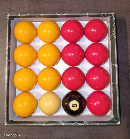 Jeu de Billes - Aramith - 57 mm - 7 Boules Rouges - 7 Boules Jaunes - 1