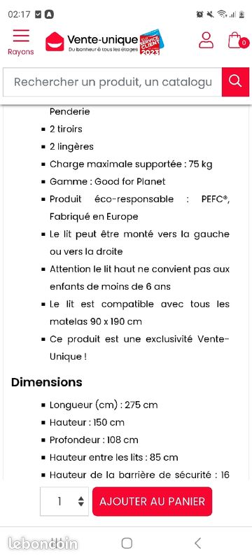 Chambre complète lits superposés bureaux et sièges (image 8)