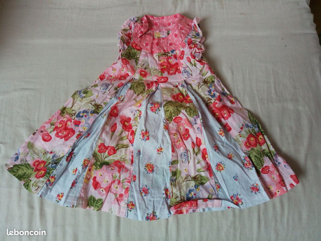 Lot De Robes D'été Pour Bébé Fille - Tailles 9 Mois (74) - Couleurs Rose, Corail, Bleu - Marques Kiabi, Obaibi