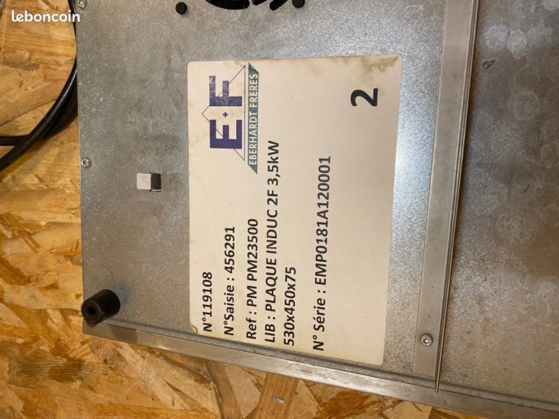 Plaque professionnelle double induction ADVENTYS - Eberhardt - PM23500 - très bon état (image 3)