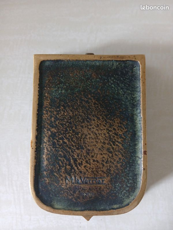 Boîte vide-poche Max Le Verrier en bronze – Salamandre de François Ier – Signée 12 cm (image 5)