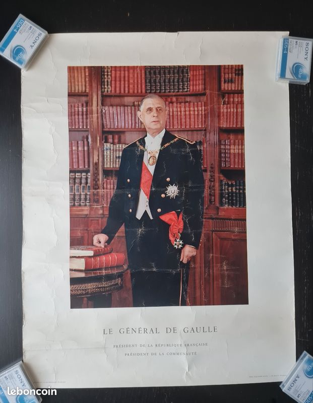Affiche portrait officiel du Général de Gaulle (image 1)