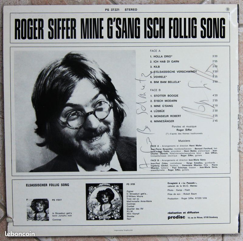 Roger Siffer - Mine G'sang (33 tours) - dédicacé (image 2)