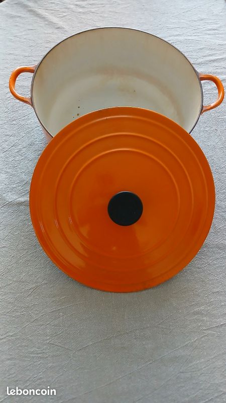 LE CREUSET COCOTTE vintage en métal émaillé orange EUR 10,00 - FR