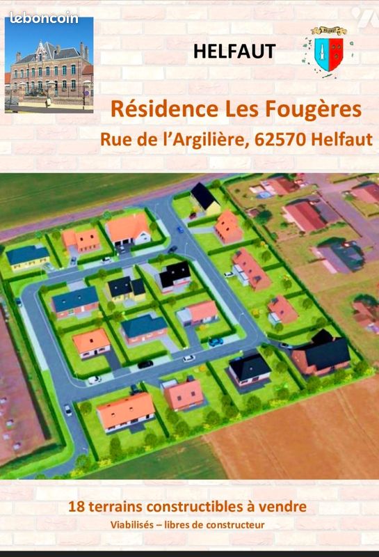 Terrain 349 m² · à Helfaut · 349 m² · 57 888 €