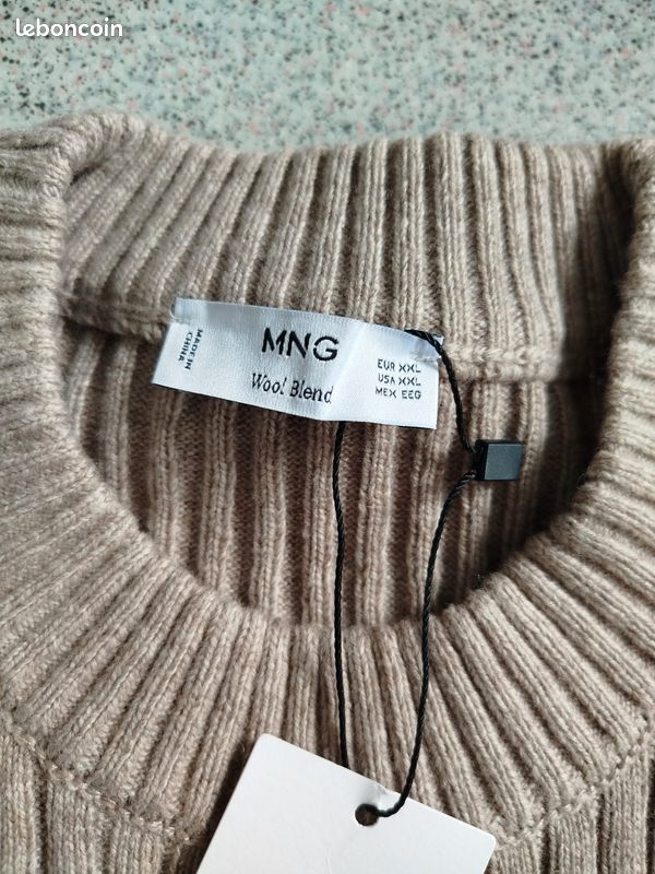 Mango pull-over homme laine mélangée XXL Vêtements