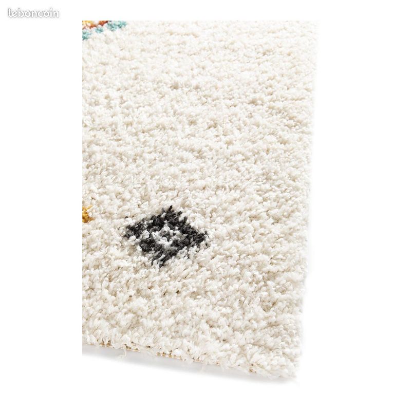 Tapis berbère shaggy ethnique Hysham Beige 160x230 (image 4)
