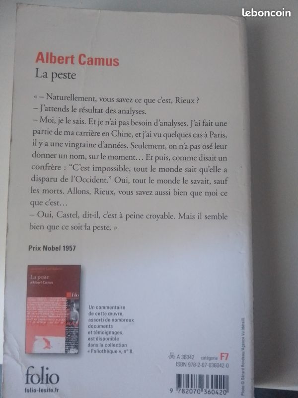 Ouvrage - Albert Camus - La peste (image 2)