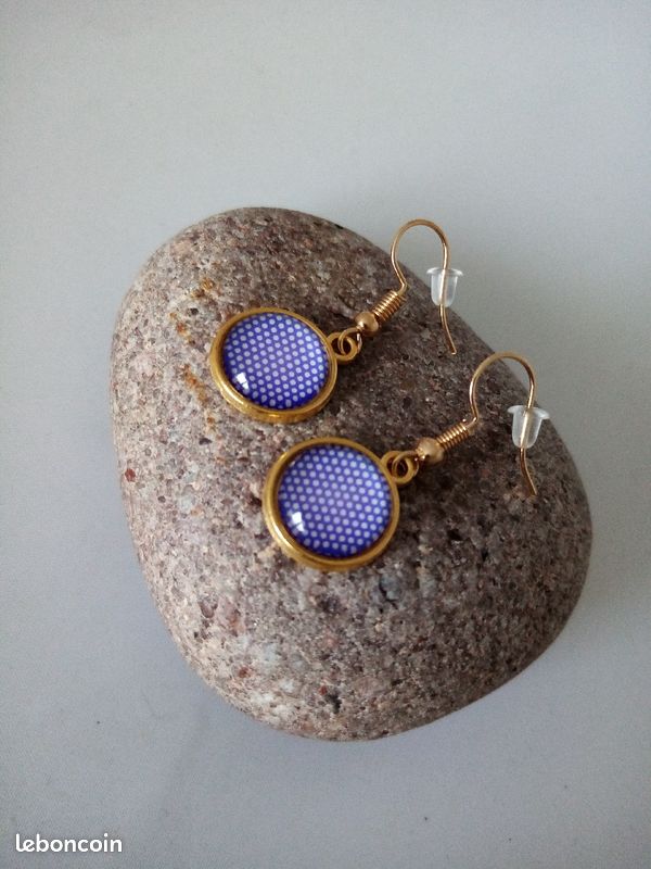 🌺Boucles d'oreilles cabochon (image 3)