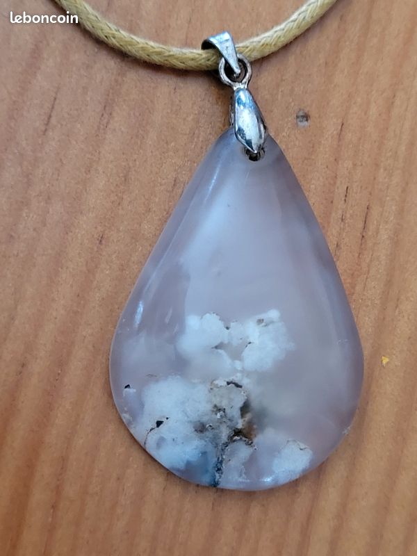 Pendentif goute Agate fleur (image 2)