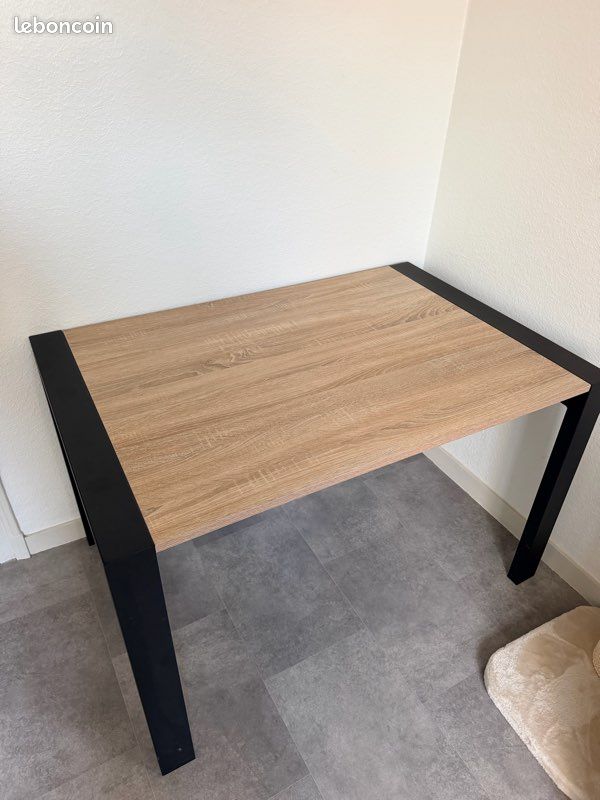 Table extensible L.120/160 cm CAMDEN Chêne sonoma/noir (image 1)