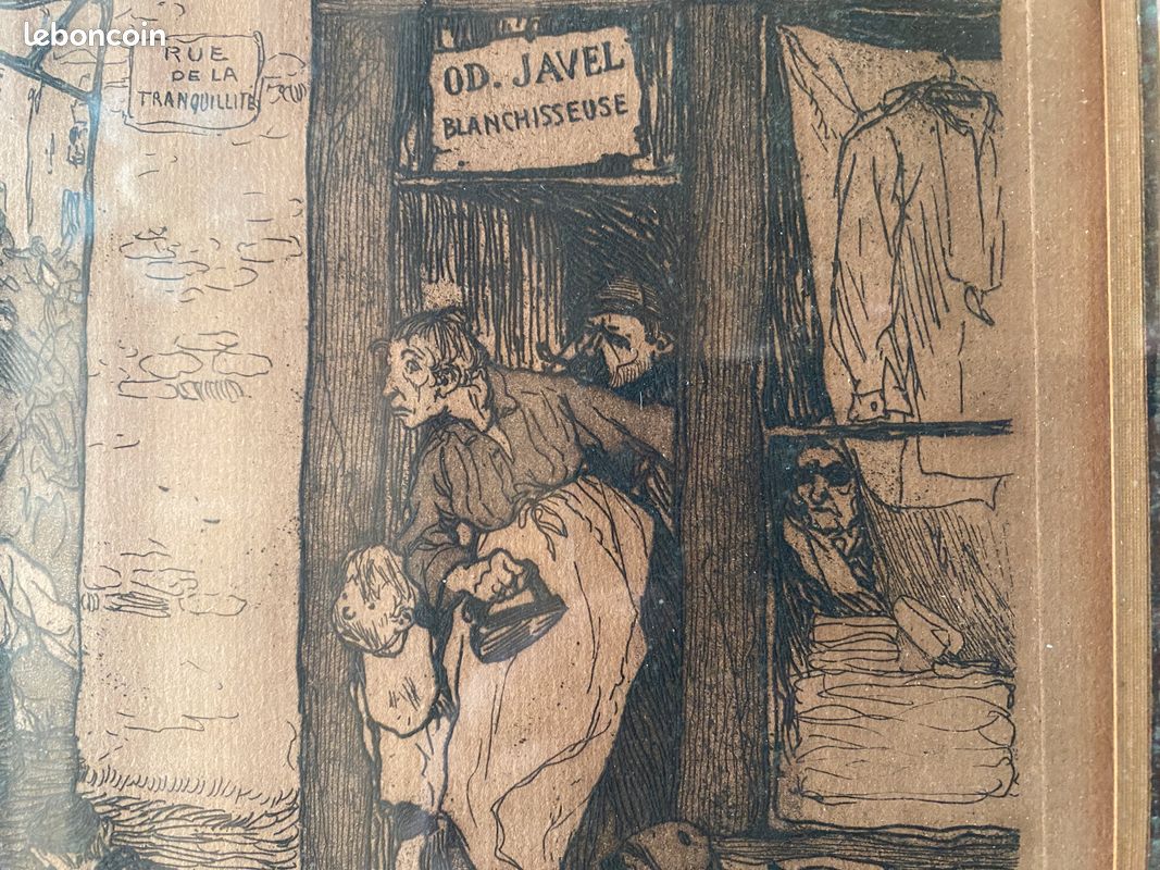 Roméo Dumoulin tableau gravure " Rue de la tranquillité " signé numéroté (image 17)