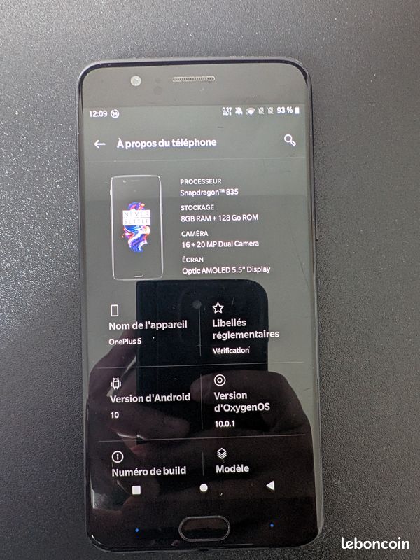 OnePlus 5 128 Go / 8 Go RAM - Batterie à remplacer - Fonctionnel (image 2)