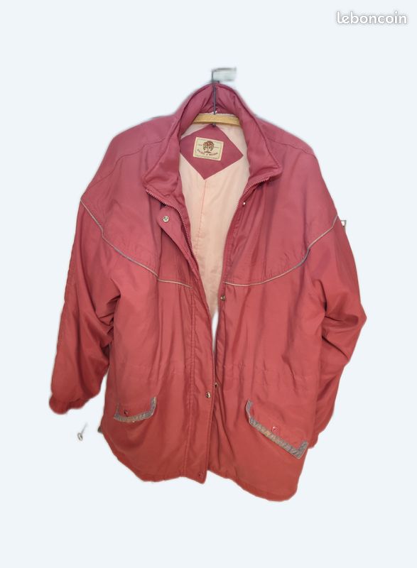 Veste Damassée Fuchsia Et Noire - Taille XL - 44/46 - Très Bon état