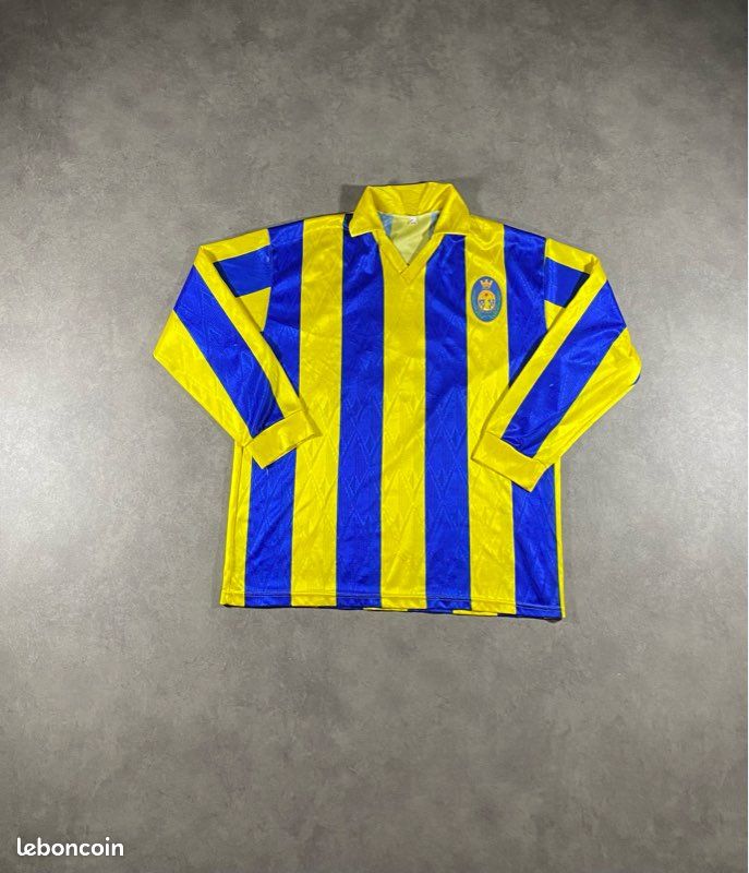 Maillot De Football Italie Vintage Années 90 - Taille XL, Col, épaulettes, Occasion Avec Défauts