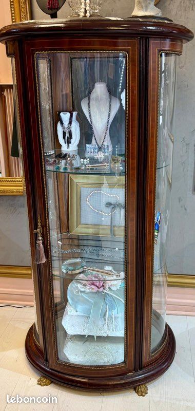 Vitrine Louis XVI en bois et marbre du 19ème