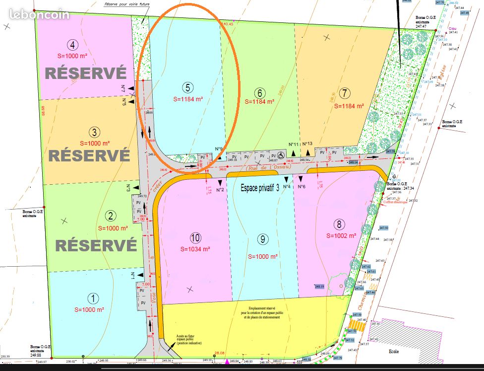 Lot 5 : Lotissement communal proche MORLAAS · à Buros · 47 360 €