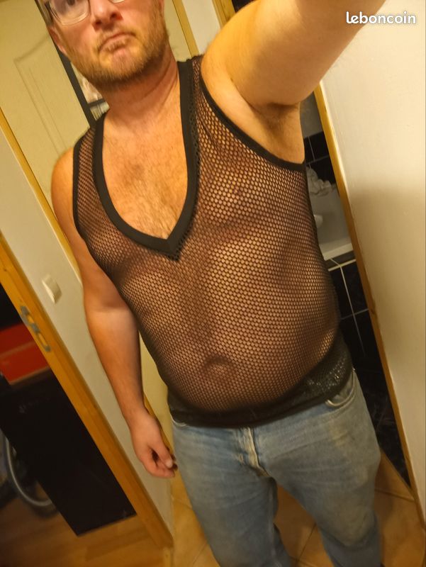 Débardeur ajouré noir homme (image 1)