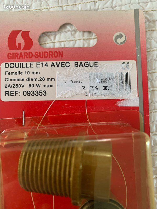 Douille E14 avec bague lampe de chevet Bakélite or (image 2)