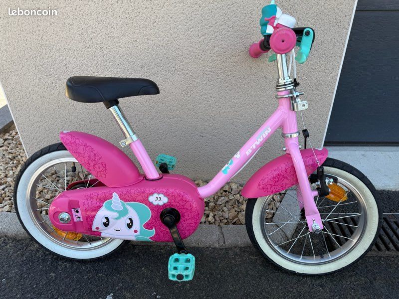 Vélo enfant fille décathlon 14p avec accessoires (image 16)