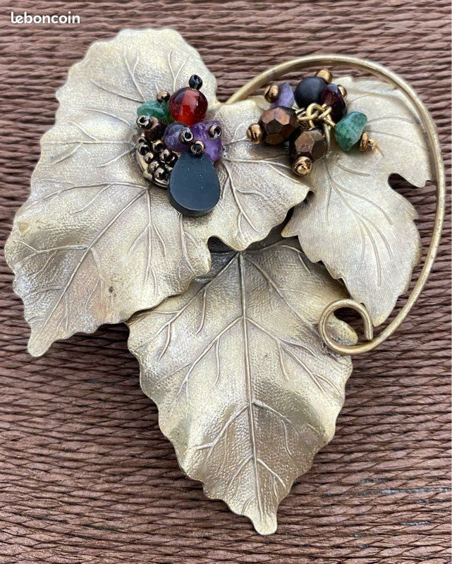 Broche Vintage 'Yatagan' En Argent Avec Pierre (Zircon) - Occasion