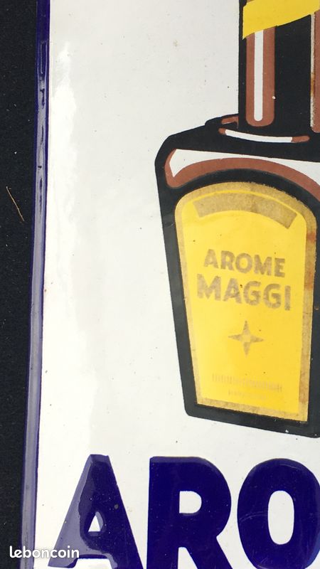 Ancienne Plaque émaillée Publicitaire Maggi Arome - Émaillerie ED. Jean
