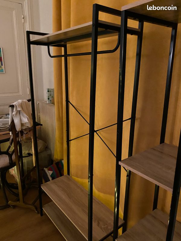 Duo d'étagères design bois et métal (image 3)