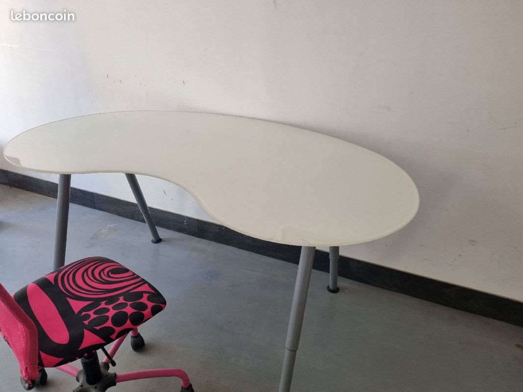 Bureau en verre givré (image 4)