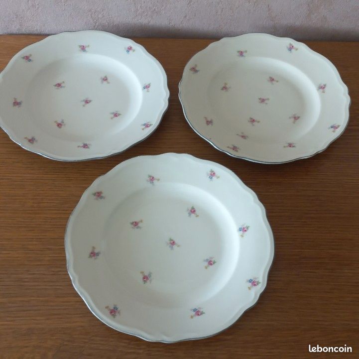 3 assiettes vintage en porcelaine EPIAG.DF DALOVICE TCHÉCOSLOVAQUIE (image 1)