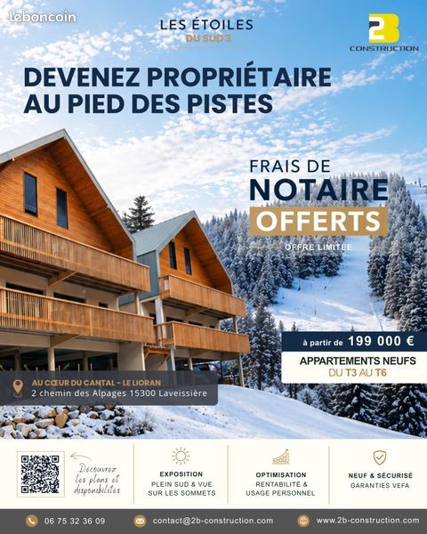Appartement 1 pièce 48 m² · à Laveissière · 48 m² · 199 000 €