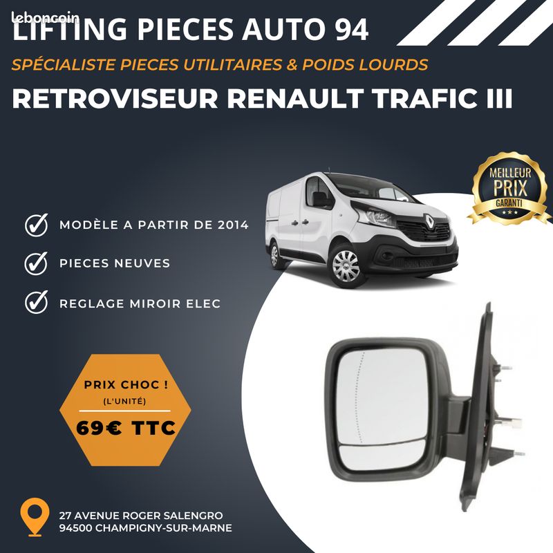 Rétroviseur Complet Alkar Rétroviseur Extérieur Alkar Pour Renault Trafic Et Opel Vivaro - Miroir Chauffant Et Aspherical Rétroviseur Extérieur Vivaro