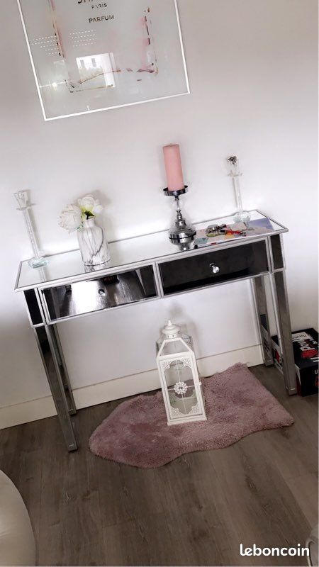 Console / coiffeuse miroir et argenté (image 1)